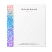 Farbige Imitate Glitzer und Glitzern Notizblock (Vorderseite)