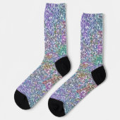 Farbige Imitate Glitzer und Glitzern Socken (Linkes Detail)