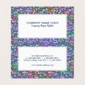 Farbige Imitate Glitzer Visitenkarten (Innenseite Aufgefaltet)