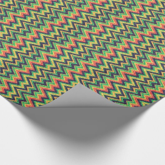 Farbige Imitate Glitzer Zickzack Zigzag Muster 2 Geschenkpapier (Ecke)