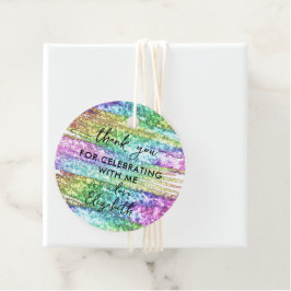 Farbige Imitate Rainbow Glitzer Glam Party Vielen Geschenkanhänger