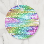 Farbige Imitate Rainbow Glitzer Glam Party Vielen Geschenkanhänger (Rückseite)