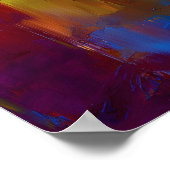 Farbige impressionistische Friedenstaube mit Olive Poster (Ecke)