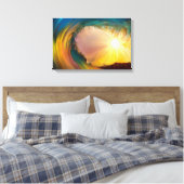 Farbige impressionistische Welle bei Sonnenunterga Leinwanddruck (Insitu (Schlafzimmer))