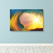 Farbige impressionistische Welle bei Sonnenunterga Leinwanddruck (Insitu (Holzboden))