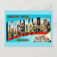 Farbige Indianapolis-Postkartengrußkarte