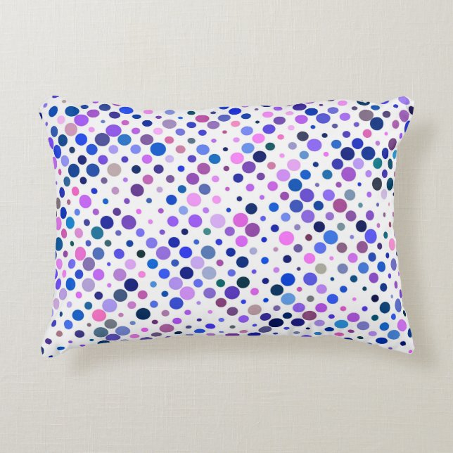 Farbige, Indigosteine, Lila & blaue Punkte Dekokissen (Vorderseite)