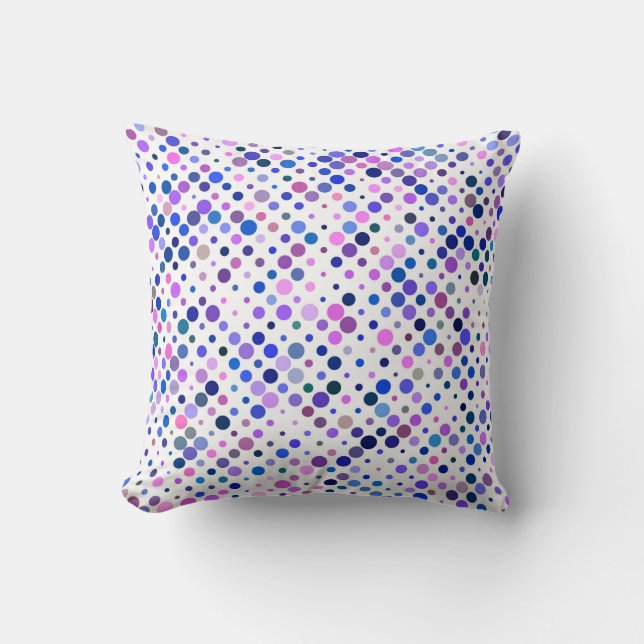Farbige, Indigosteine, Lila & blaue Punkte Kissen (Vorderseite)
