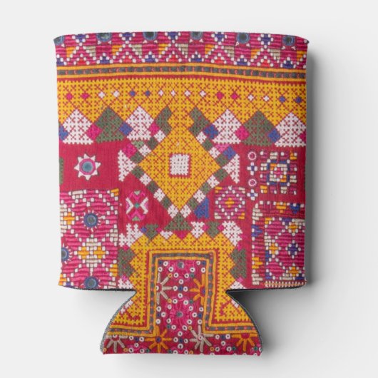 Farbige indische Stickerei Dosenkühler (Rückseite)