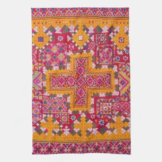 Farbige indische Stickerei Geschirrtuch (Vertikal)