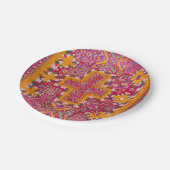 Farbige indische Stickerei Pappteller (Schrägansicht)