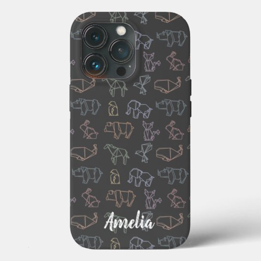 Farbige, individuell anpassbare Geometrie Origami- Case-Mate iPhone Hülle (Rückseite)