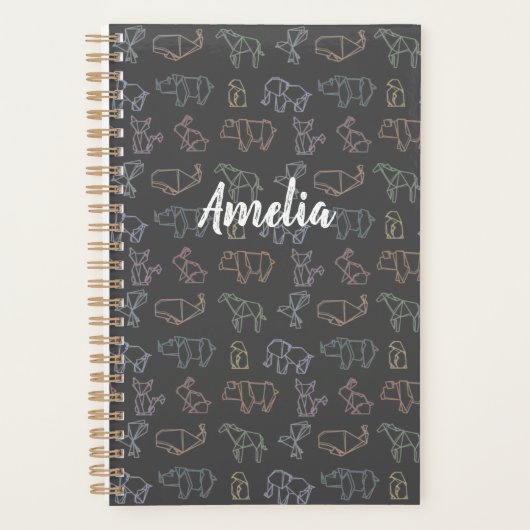 Farbige, individuell anpassbare Geometrie Origami- Planer (Vorderseite)