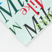 Farbige Individuelle Namen auf blass blau Fleecedecke (Ecke)