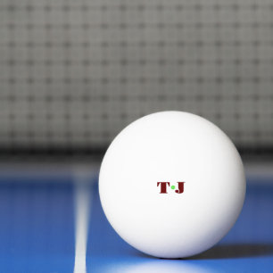 Farbige initialisierte monogrammierte tischtennisball