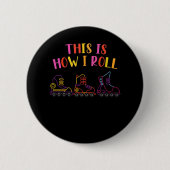 Farbige Inline-Skate Roller Skate Inline Skater Button (Vorderseite)