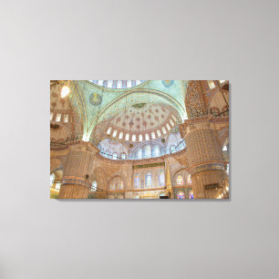 Farbige Innendecke der blauen Moschee Leinwanddruck