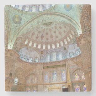 Farbige Innenkuppeldecke der Blauen Moschee Steinuntersetzer