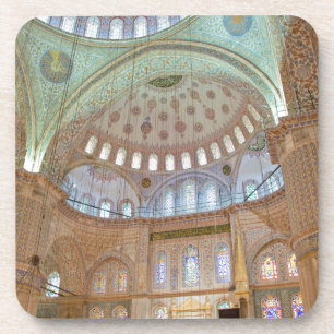 Farbige Innenkuppeldecke der Blauen Moschee Untersetzer