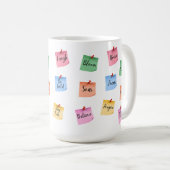 Farbige Inspirierende Haftnotizen Kaffeetasse (VorderseiteRechts)