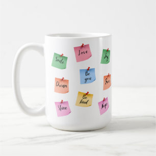 Farbige Inspirierende Haftnotizen Kaffeetasse