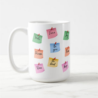 Farbige Inspirierende Haftnotizen Kaffeetasse