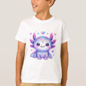 Farbige Iridescent Axolotl Unterwasser Tier T-Shirt (Vorderseite)