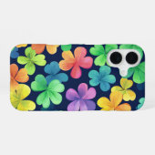 FARBIGE IRISCHE ZELLTISCHE KLEEBLÄTTER iPhone 16 HÜLLE (Rückseite (Horizontal))