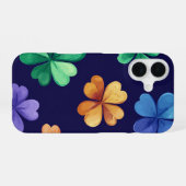 FARBIGE IRISCHE ZELLTISCHE KLEEBLÄTTER iPhone 16 HÜLLE (Rückseite (Horizontal))