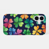 FARBIGE IRISCHE ZELLTISCHE KLEEBLÄTTER iPhone 16 HÜLLE (Rückseite (Horizontal))