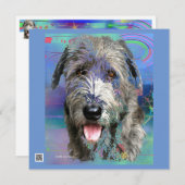 Farbige Irish Wolfhound AW Flat Announction Card Ankündigung (Vorne/Hinten)