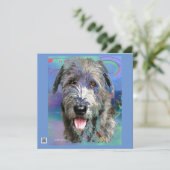 Farbige Irish Wolfhound AW Flat Announction Card Ankündigung (Stehend Vorderseite)