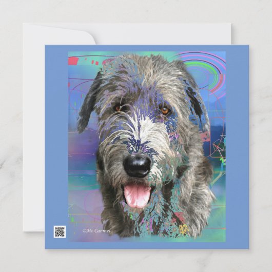 Farbige Irish Wolfhound AW Flat Announction Card Ankündigung (Vorderseite)