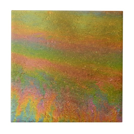 Farbige Irisierende Regenbogen-Ölspur Fliese (Vorderseite)