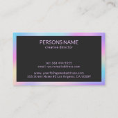 Farbige irisierende Textur Gold Sondertypografie Visitenkarte (Rückseite)