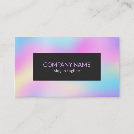 Farbige irisierende Textur Gold Sondertypografie Visitenkarte (Vorderseite)