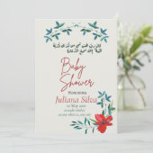 farbige islamitische Babydusche arabisch Einladung (Stehend Vorderseite)