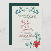 farbige islamitische Babydusche arabisch Einladung (Vorne/Hinten)