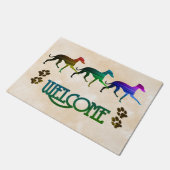 Farbige italienische Windhunde Fußmatte (Schrägansicht)