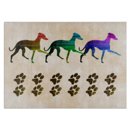 Farbige italienische Windhunde Schneidebrett