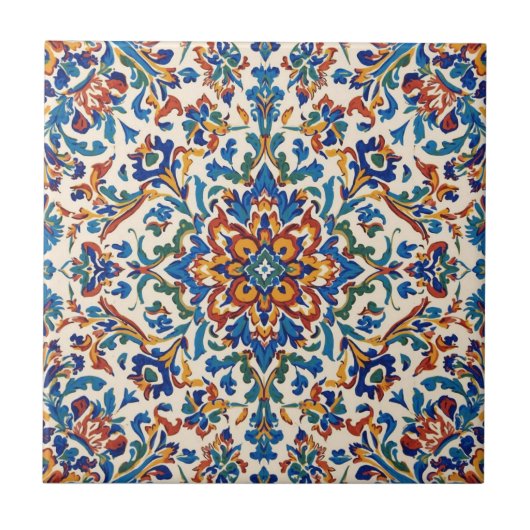 Farbige Iznik-Persisch-Türkische Handbemalte Repro Fliese (Vorderseite)