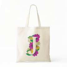 Farbige "J" Design Tote Bag