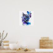 Farbige Jaguar-Wasserfarben-Kunst Poster (Küche)