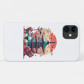 Farbige japanische Gebäude Kunst Case-Mate iPhone Hülle (Rückseite (Horizontal))