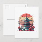 Farbige japanische Gebäude Kunst Postkarte (Vorne/Hinten)