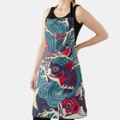 Farbige japanische Koi-/Karpfenfische im Wellennah Schürze (InSitu)