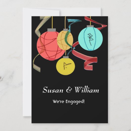 Farbige japanische Verlobung Einladung (Vorderseite)