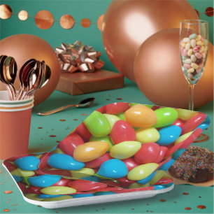 Farbige Jellybeans Papierplatte Pappteller