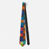Farbige Jigsaw-Puzzle Krawatte (Vorderseite)