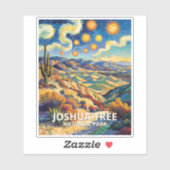 Farbige Joshua Tree Keys View Van Gogh Landschaft Aufkleber (Blatt)